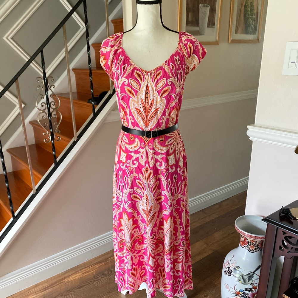 LOFT Pink Paisley maxi dress